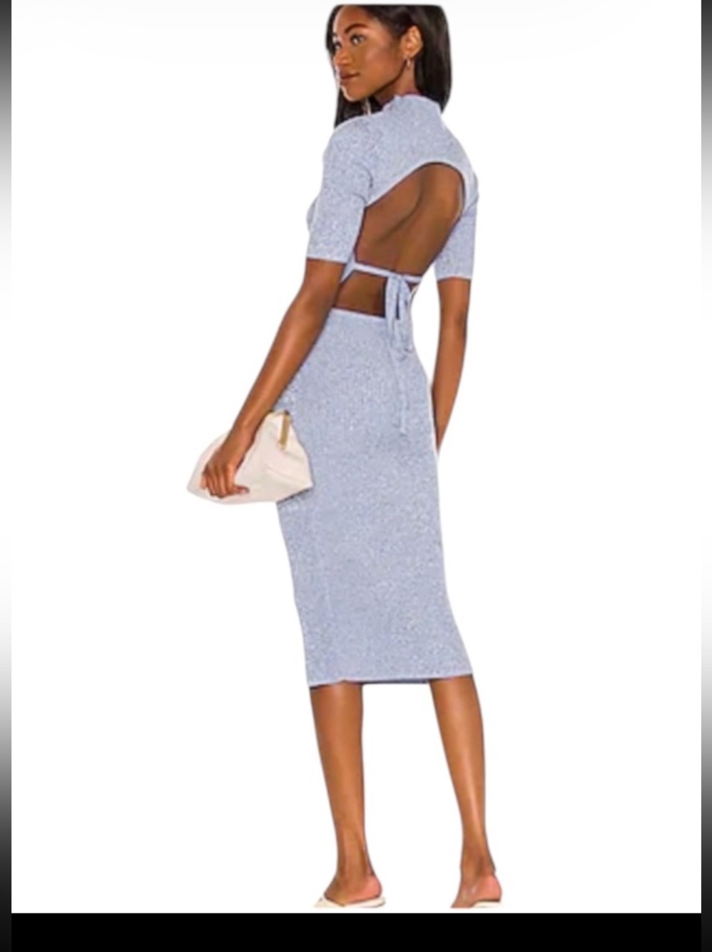 Revolve Song of Style Weston sweater dress in Marled blue NWT